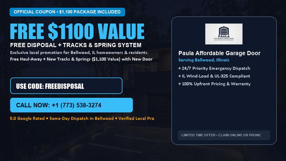 FREE Old Door Haul-Away & Heavy-Duty Tracks in Bellwood, IL - Paula Affordable Garage Door