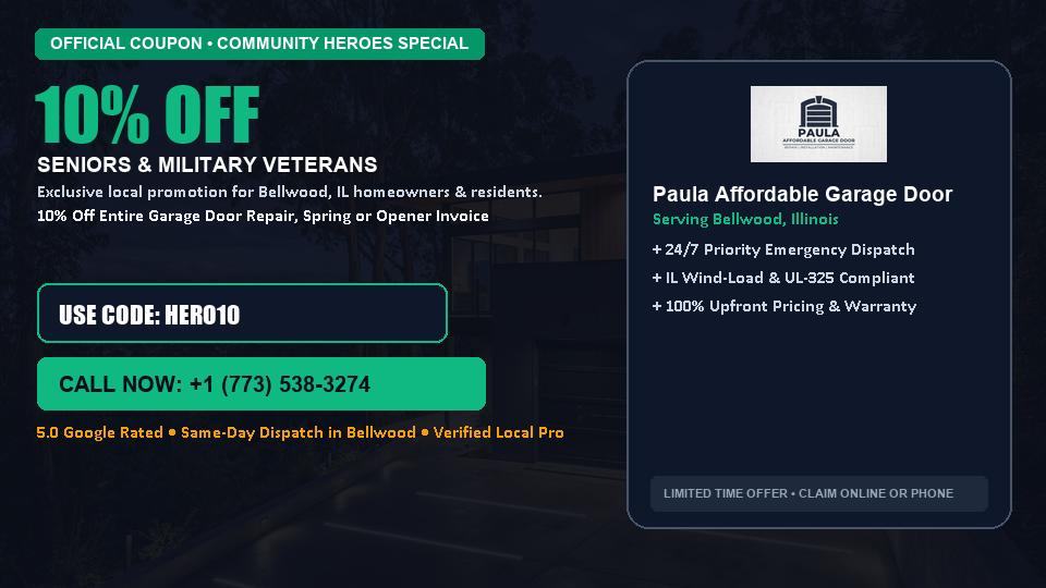 10% OFF Senior, Military & First Responder Discount in Bellwood, IL - Paula Affordable Garage Door
